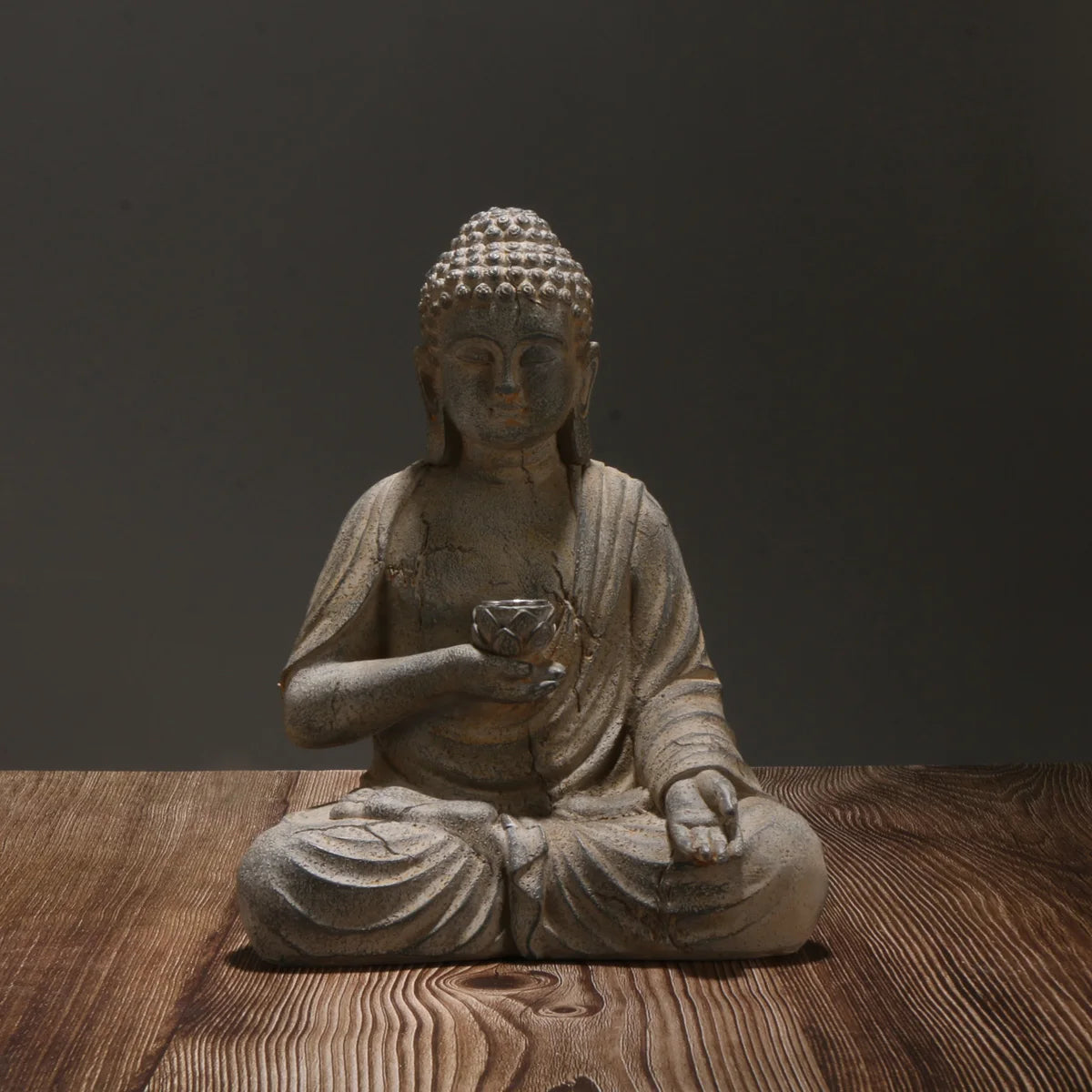 Solar Buddha Statue with LED Light – Peaceful Garden Accent