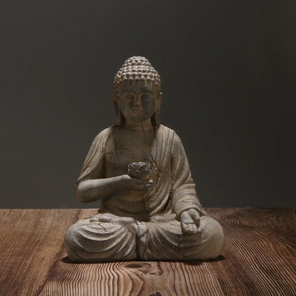 Solar Buddha Statue with LED Light – Peaceful Garden Accent