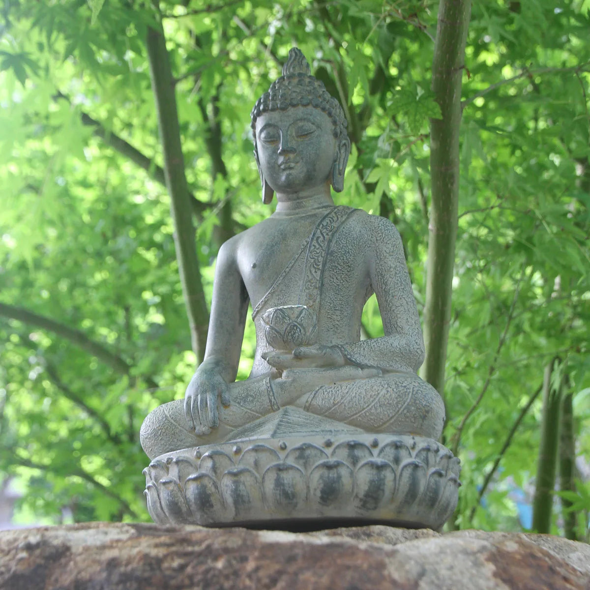 Solar Buddha Statue with LED Light – Peaceful Garden Accent
