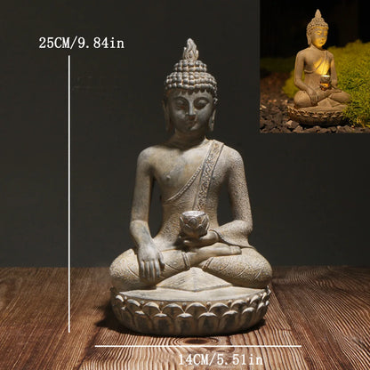 Solar Buddha Statue with LED Light – Peaceful Garden Accent