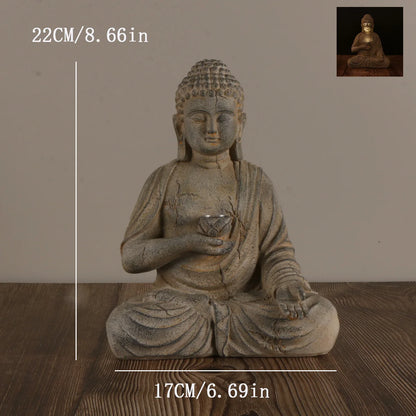 Solar Buddha Statue with LED Light – Peaceful Garden Accent