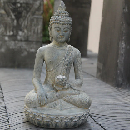Solar Buddha Statue with LED Light – Peaceful Garden Accent